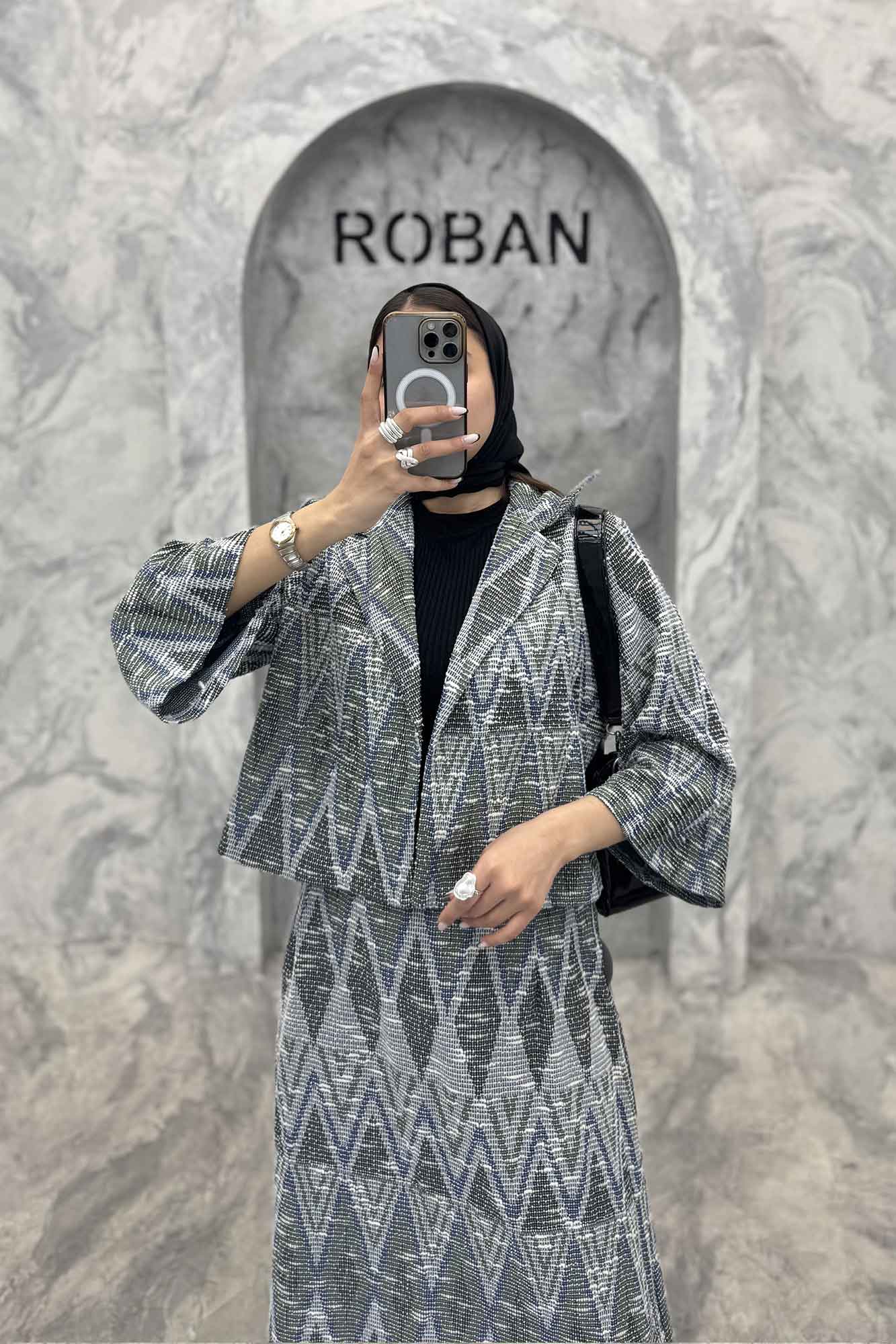 ست کت و دامن ژاکارد مراکشی تامیلا