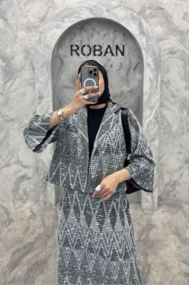 ست کت و دامن ژاکارد مراکشی تامیلا