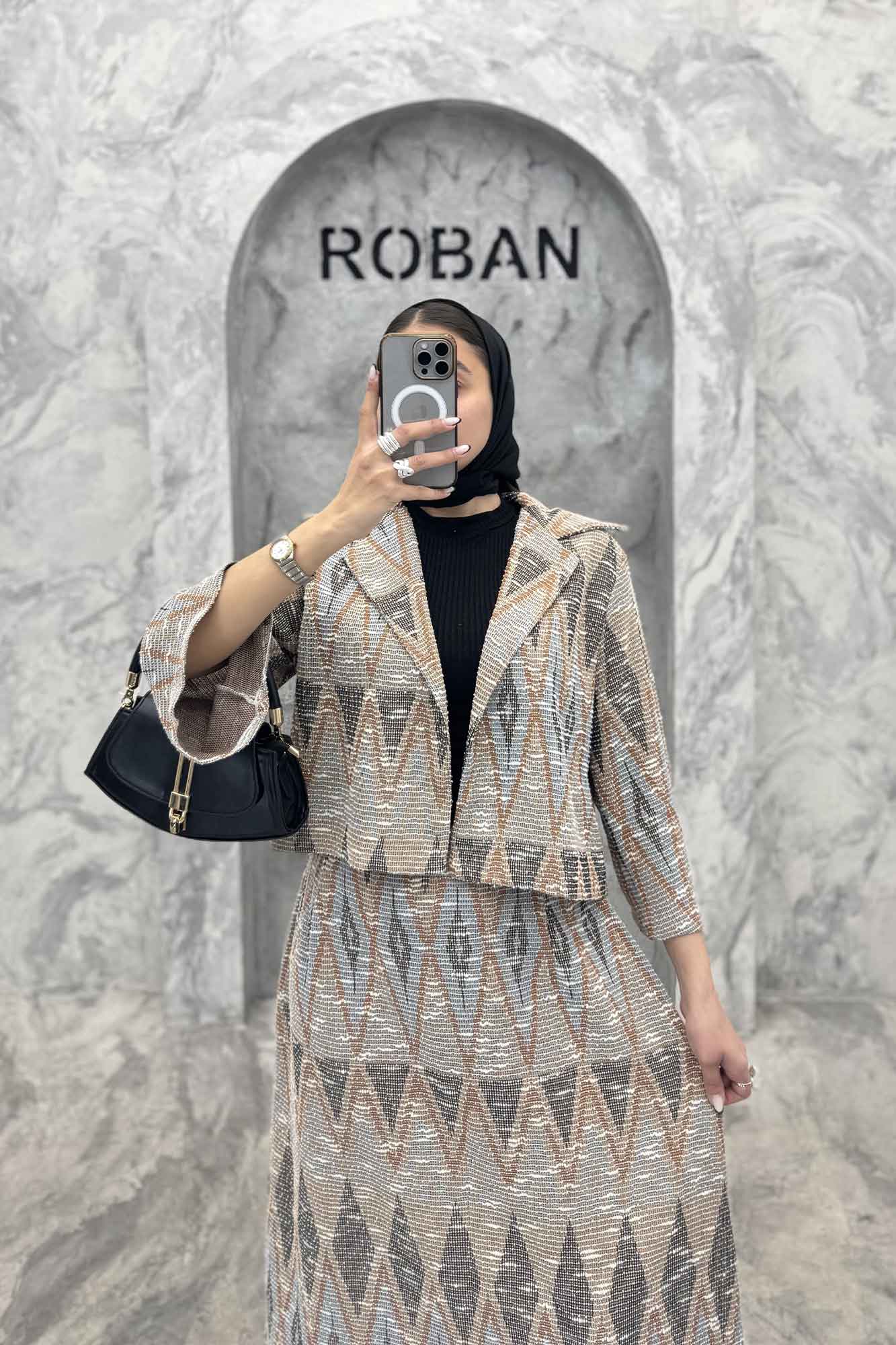 ست کت و دامن ژاکارد مراکشی تامیلا