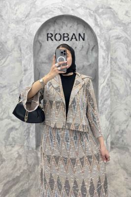 ست کت و دامن ژاکارد مراکشی تامیلا