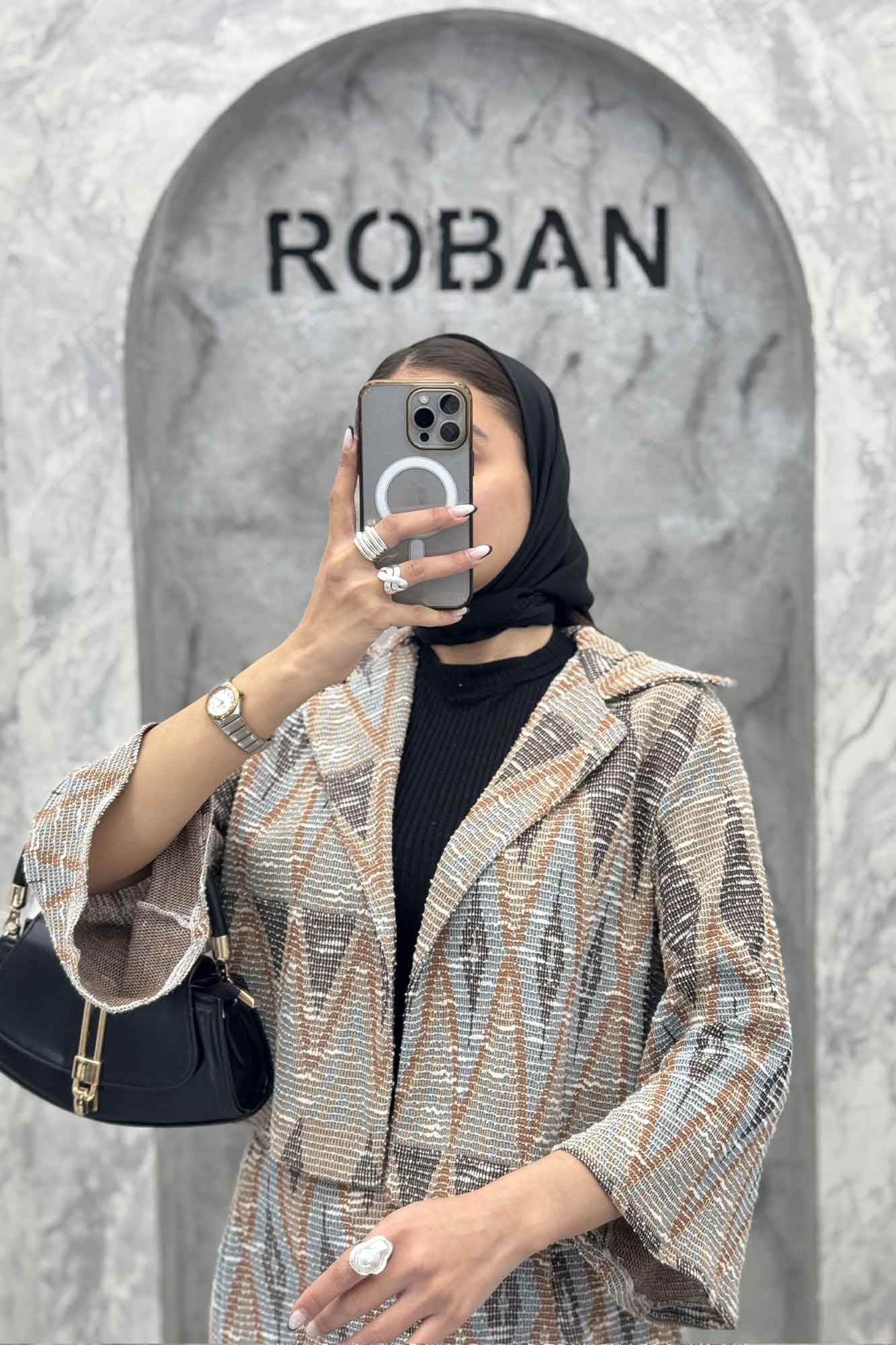 ست کت و دامن ژاکارد مراکشی تامیلا