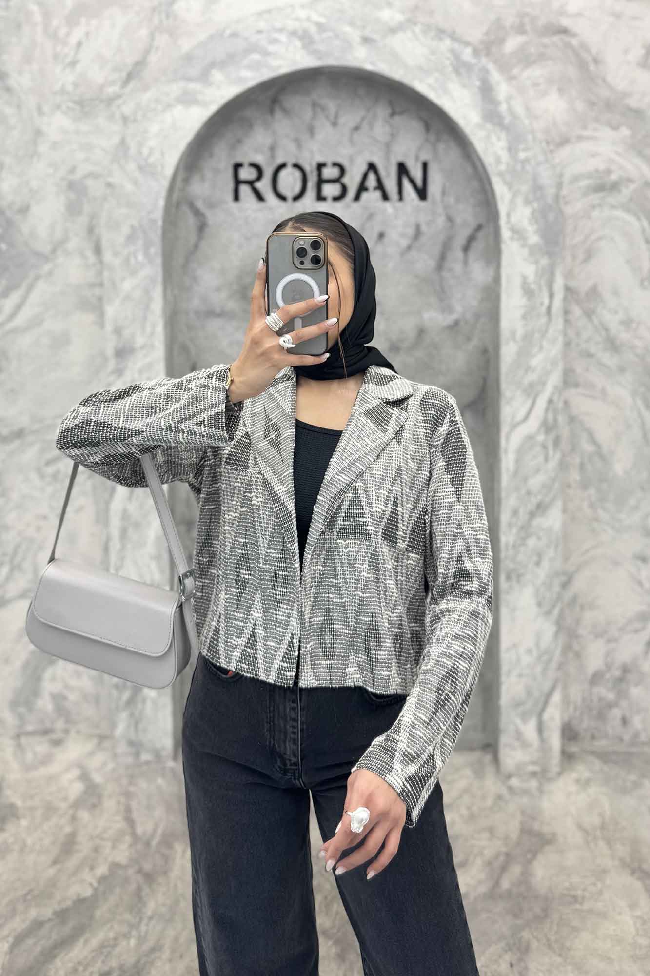 کت تک مینیمال ژاکارد مراکشی