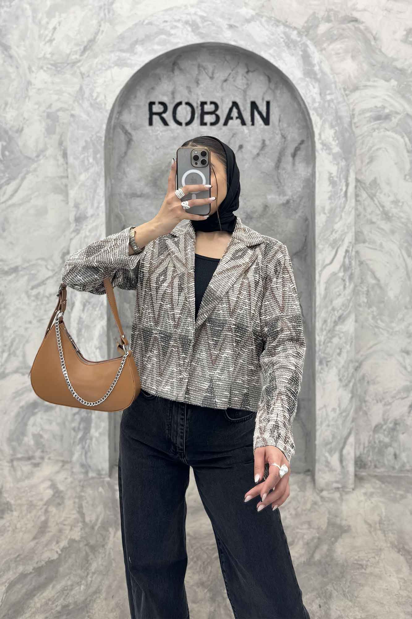 کت تک مینیمال ژاکارد مراکشی