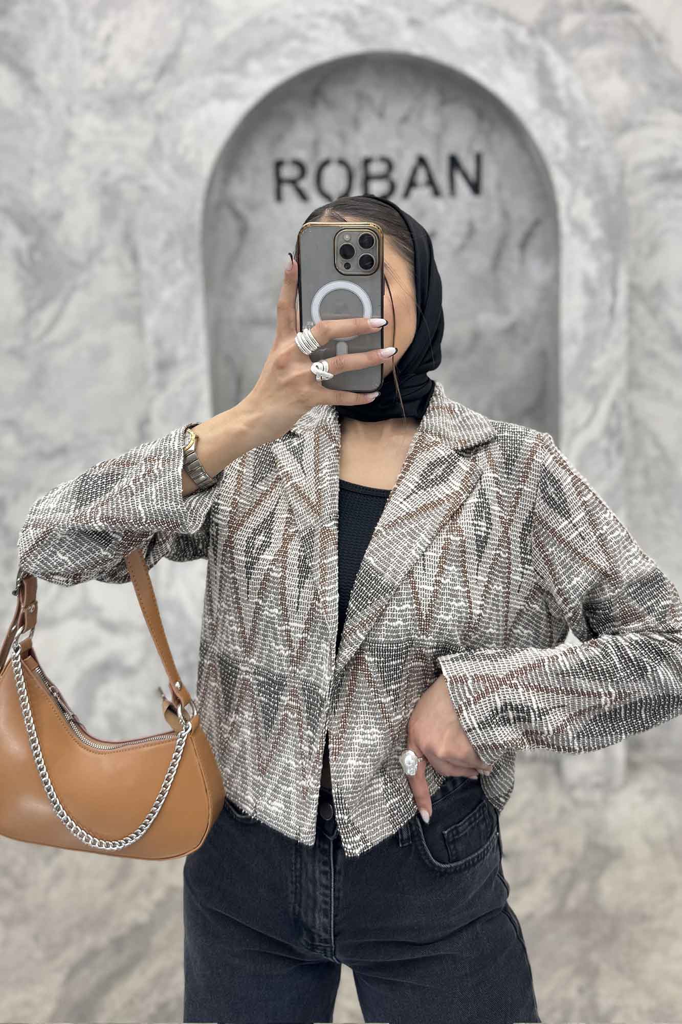 کت تک مینیمال ژاکارد مراکشی