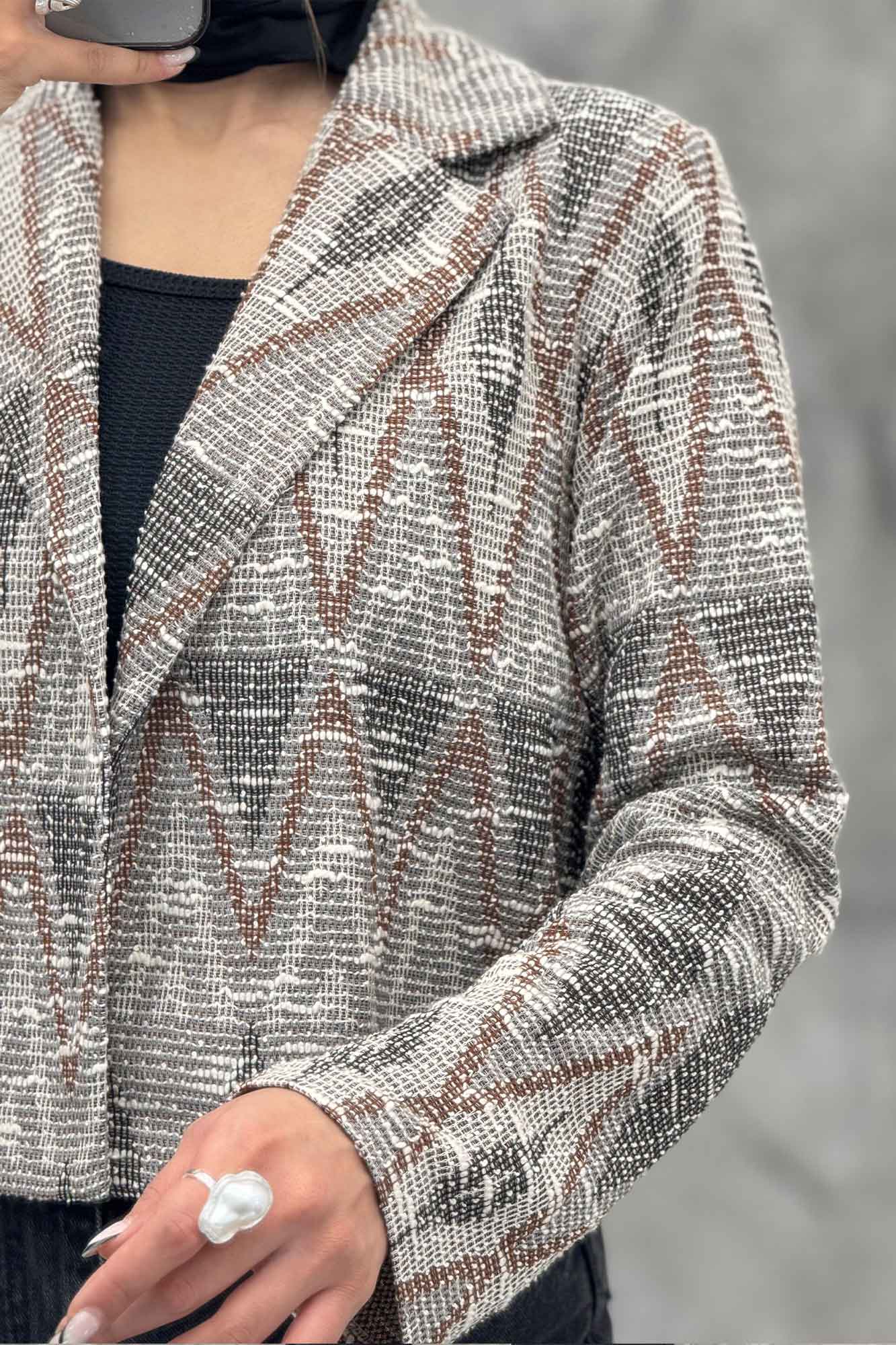 کت تک مینیمال ژاکارد مراکشی