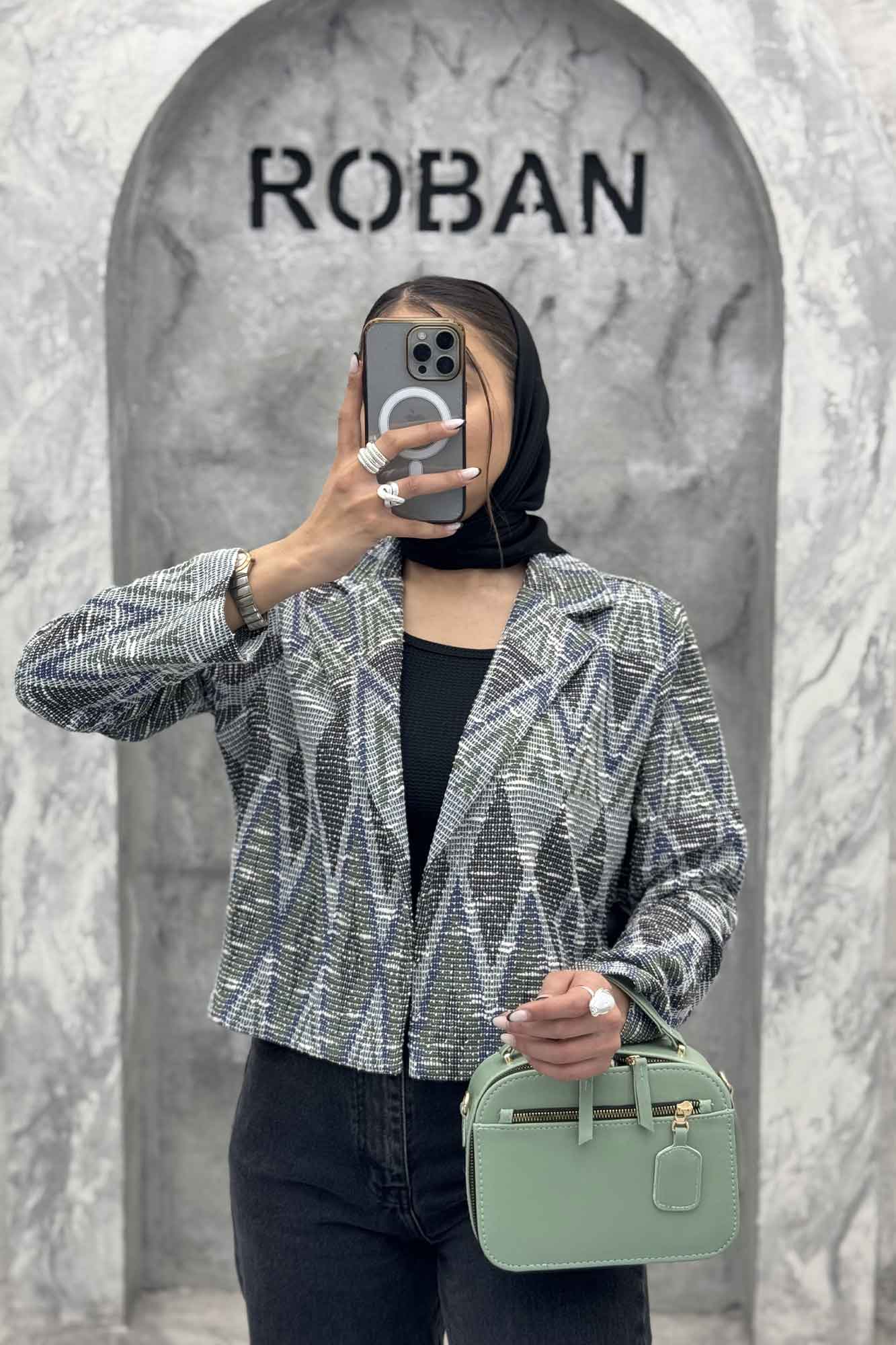 کت تک مینیمال ژاکارد مراکشی