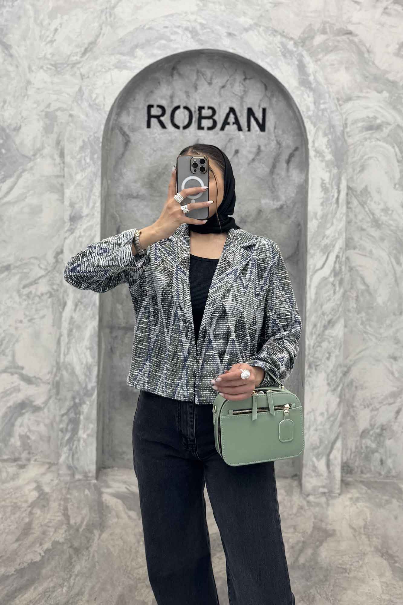 کت تک مینیمال ژاکارد مراکشی