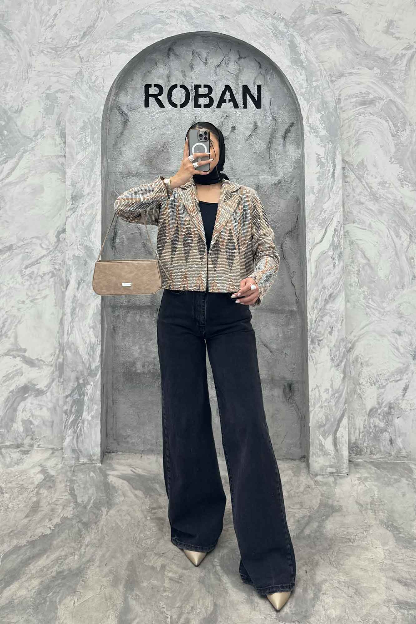 کت تک مینیمال ژاکارد مراکشی