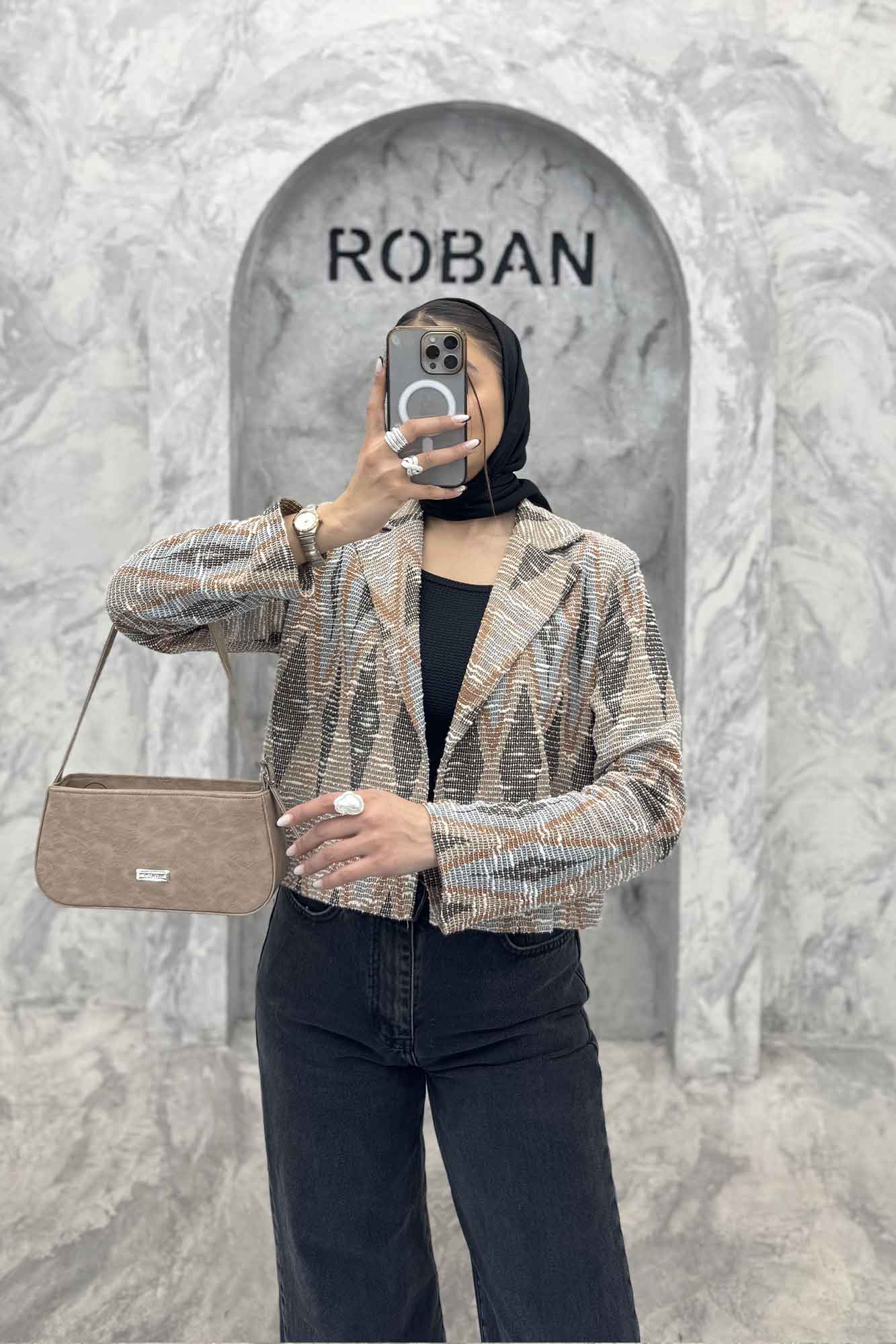 کت تک مینیمال ژاکارد مراکشی