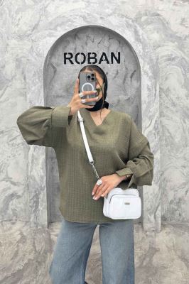 بلور یقه هفت شانتون راه راه آستین چاکدار