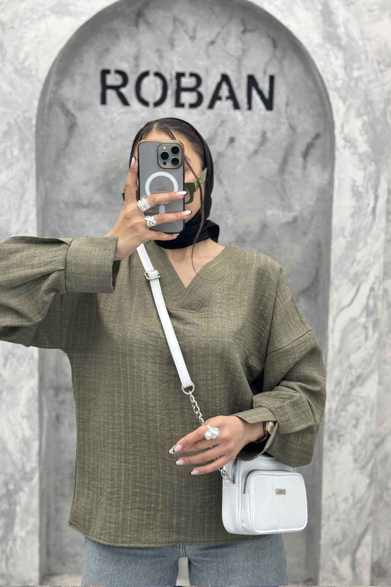 بلور یقه هفت شانتون راه راه آستین چاکدار