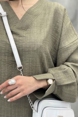 بلور یقه هفت شانتون راه راه آستین چاکدار