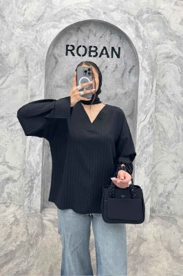 بلور یقه هفت شانتون راه راه آستین چاکدار