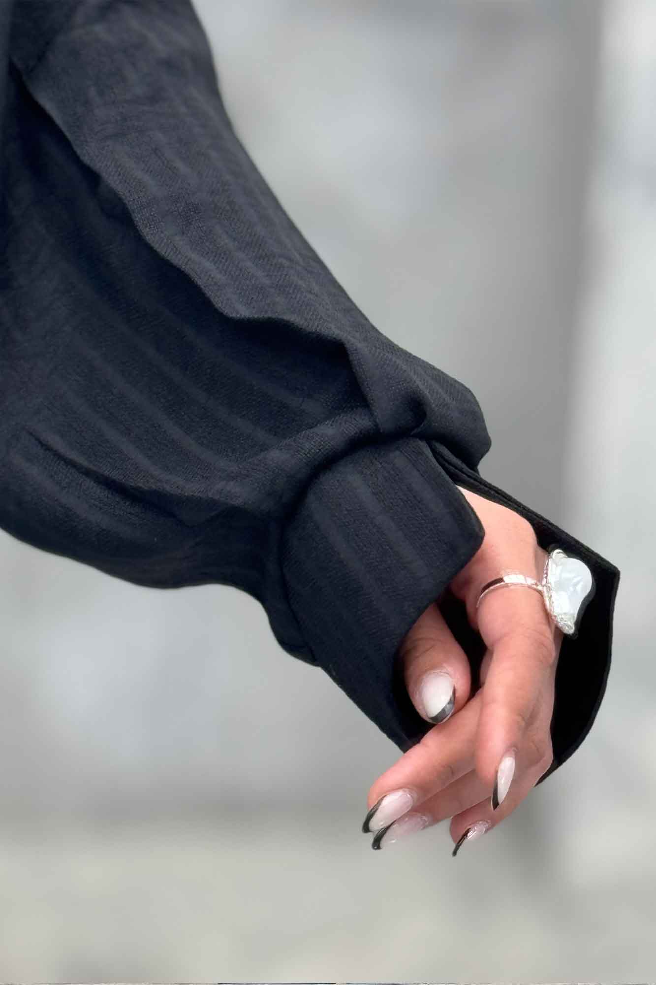 بلور یقه هفت شانتون راه راه آستین چاکدار