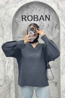 بلور یقه هفت شانتون راه راه آستین چاکدار