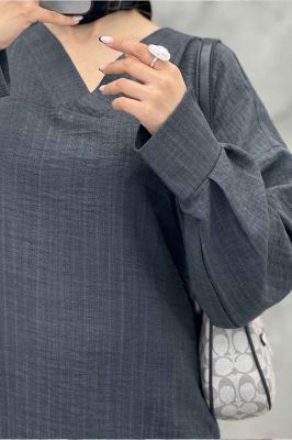 بلور یقه هفت شانتون راه راه آستین چاکدار