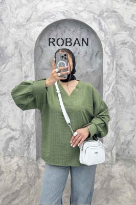 بلور یقه هفت شانتون راه راه آستین چاکدار