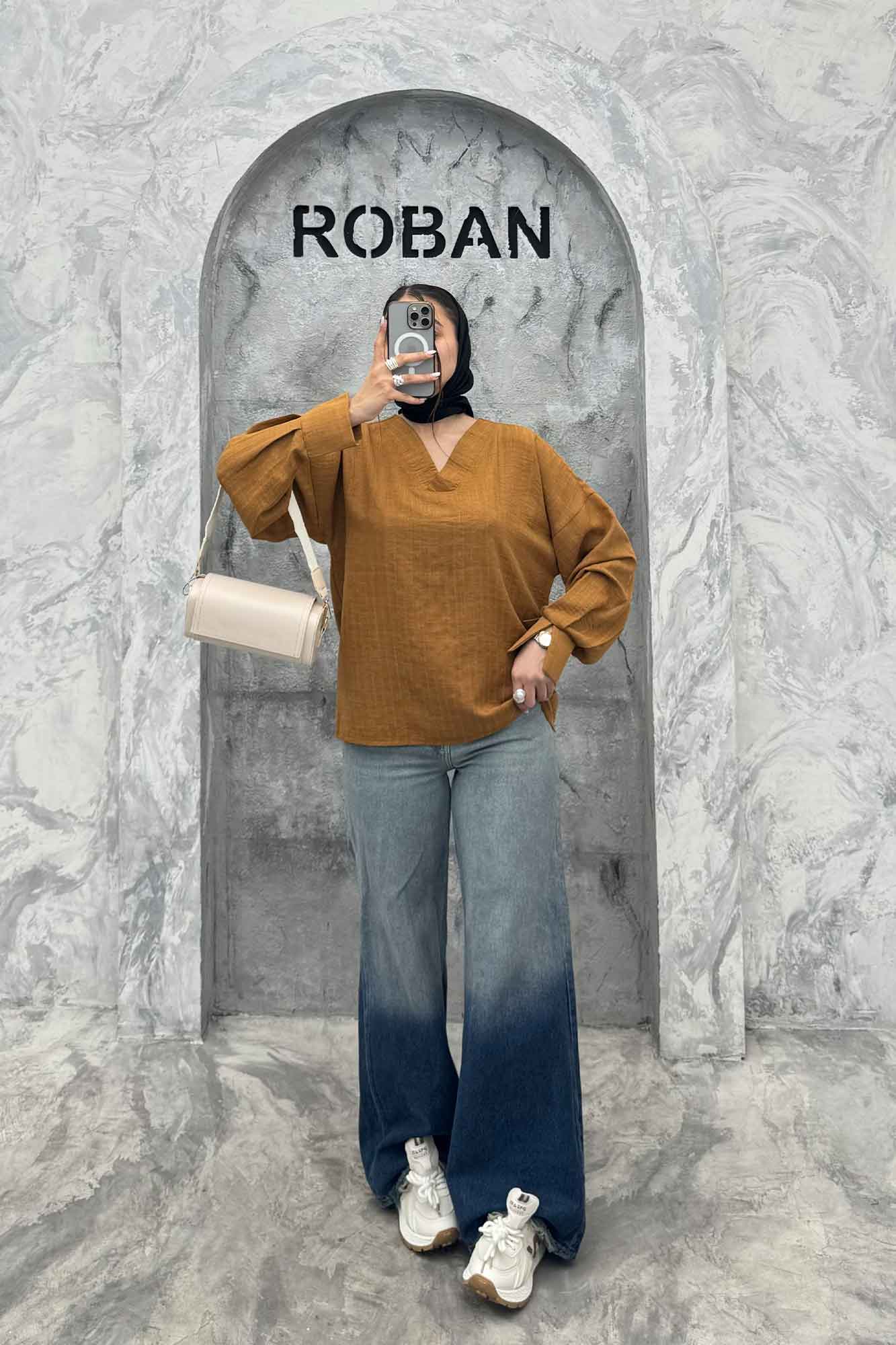 بلور یقه هفت شانتون راه راه آستین چاکدار