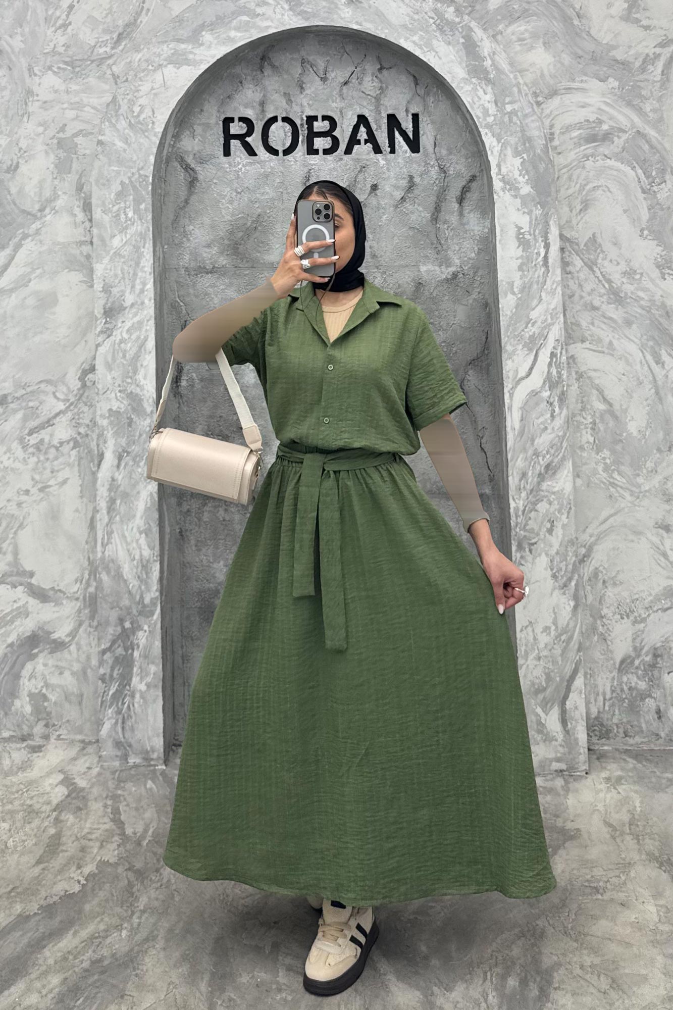 ست بلوز و دامن شانتون راه راه مروا