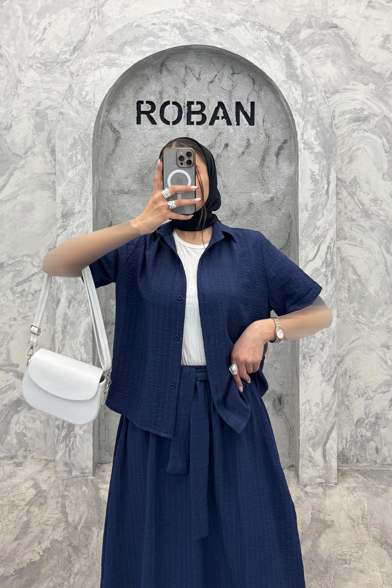 ست بلوز و دامن شانتون راه راه مروا