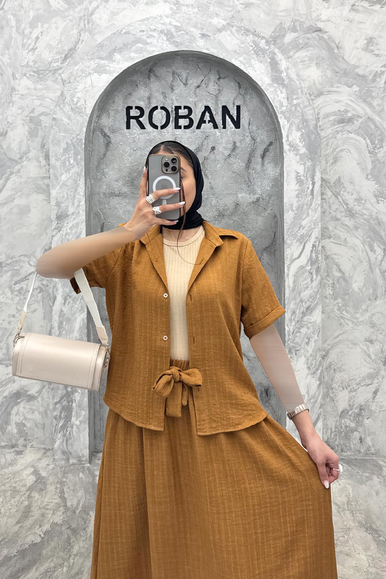 ست بلوز و دامن شانتون راه راه مروا