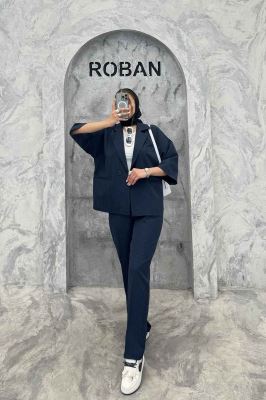 ست کت و شلوار آستین سه رب دیپلمات R