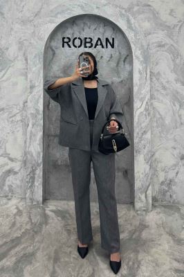 ست کت و شلوار آستین سه رب دیپلمات R