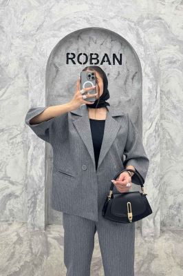 ست کت و شلوار آستین سه رب دیپلمات R