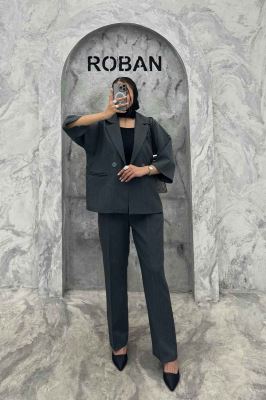 ست کت و شلوار آستین سه رب دیپلمات R