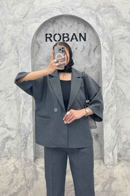 ست کت و شلوار آستین سه رب دیپلمات R