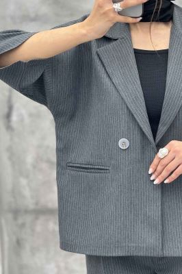 ست کت و شلوار آستین سه رب دیپلمات R