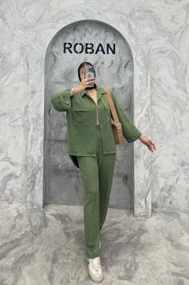 ست شومیز مانتویی و شلوار شانتون دنسی