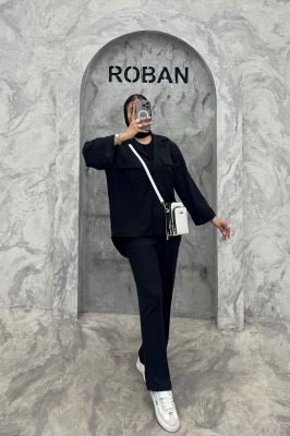 ست شومیز مانتویی و شلوار شانتون دنسی