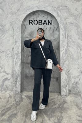 ست شومیز مانتویی و شلوار شانتون دنسی