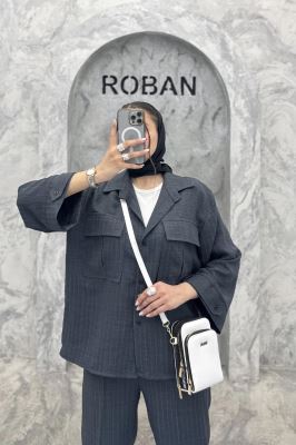 ست شومیز مانتویی و شلوار شانتون دنسی