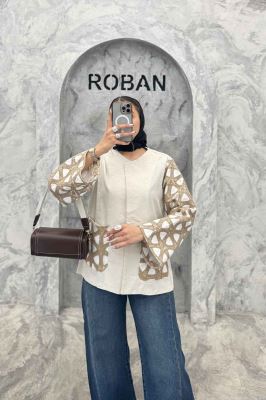 کت لینن آستین گیپور دو جیب