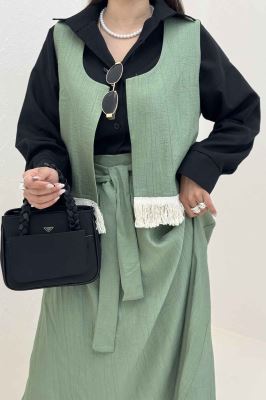 ست وست و دامن پایین ریش کریشه