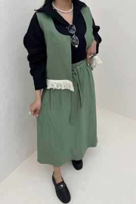 ست وست و دامن پایین ریش کریشه