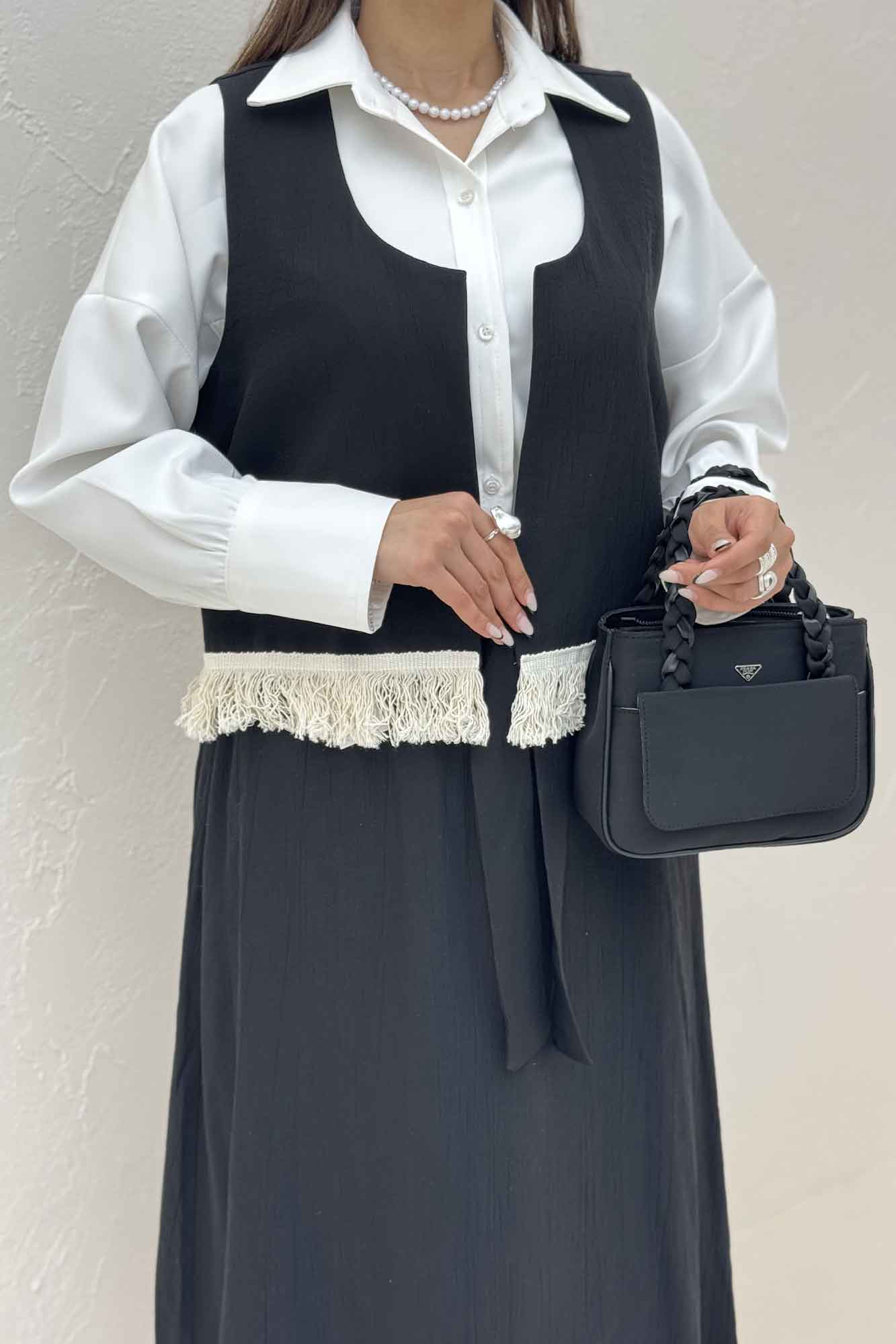 ست وست و دامن پایین ریش کریشه