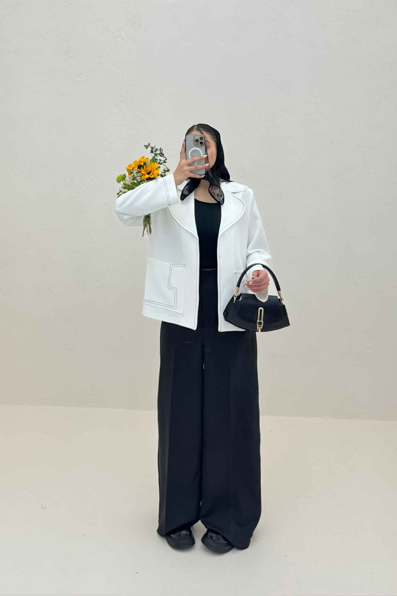 کت مازراتی یقه ب ب دوخت دار ژالین