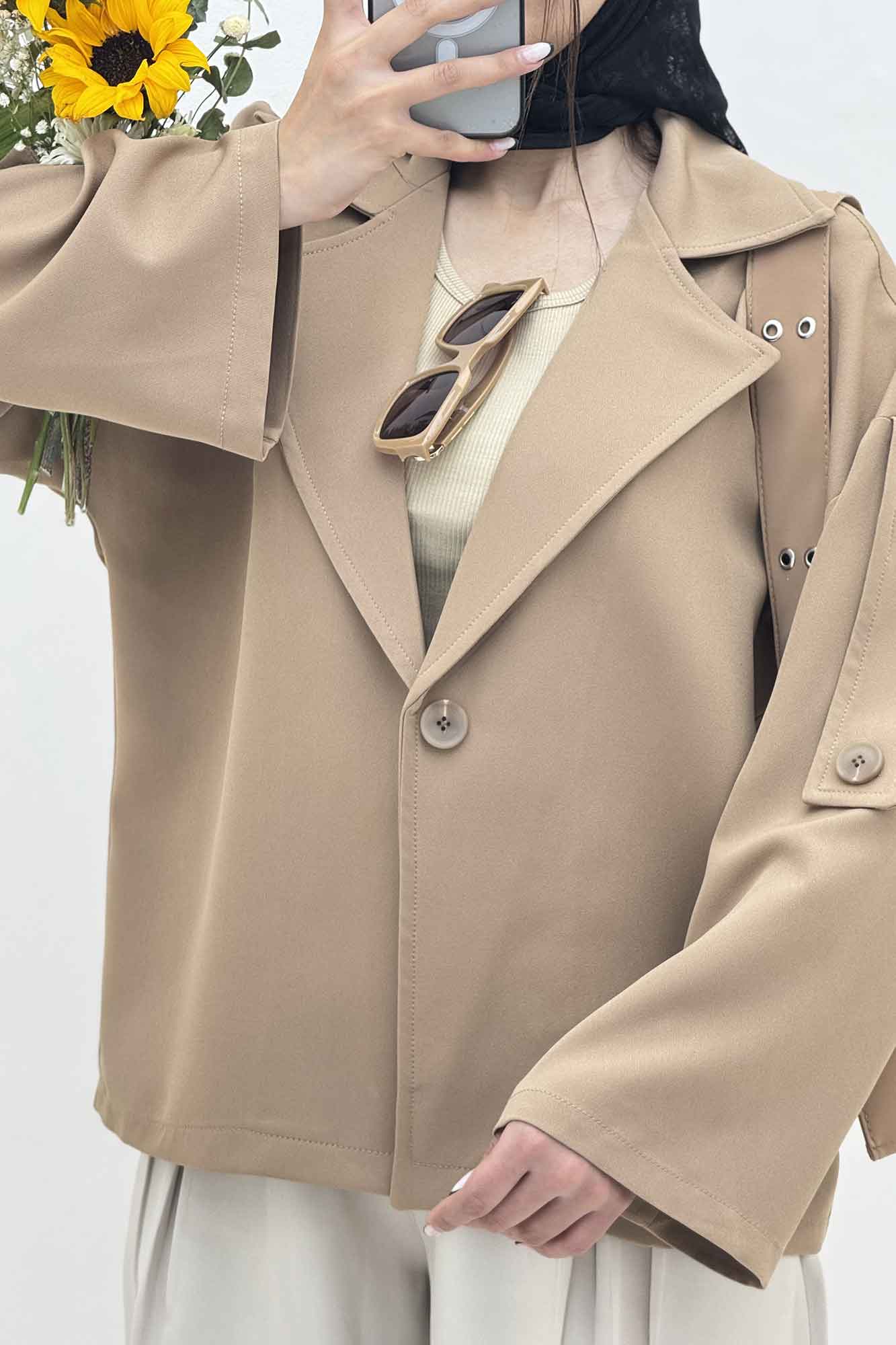 کت مازراتی آستین بلیطی دکمه نما