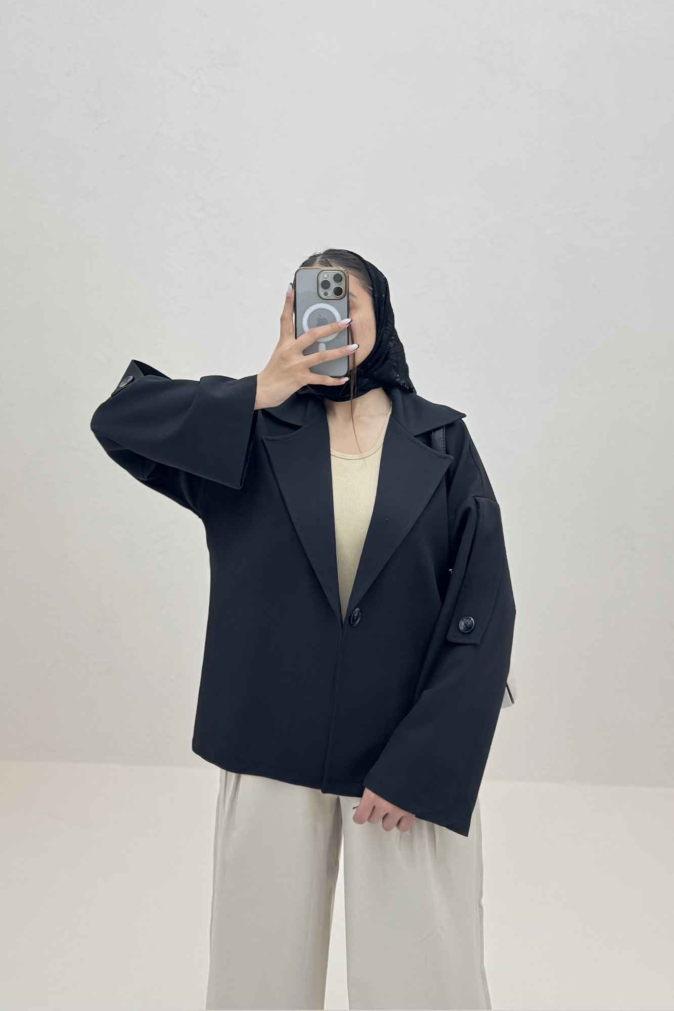 کت مازراتی آستین بلیطی دکمه نما