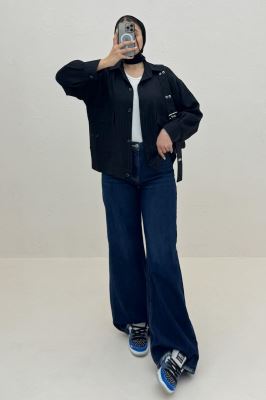 شومیز مانتویی 2 جیب پاکتی شانتون راه راه