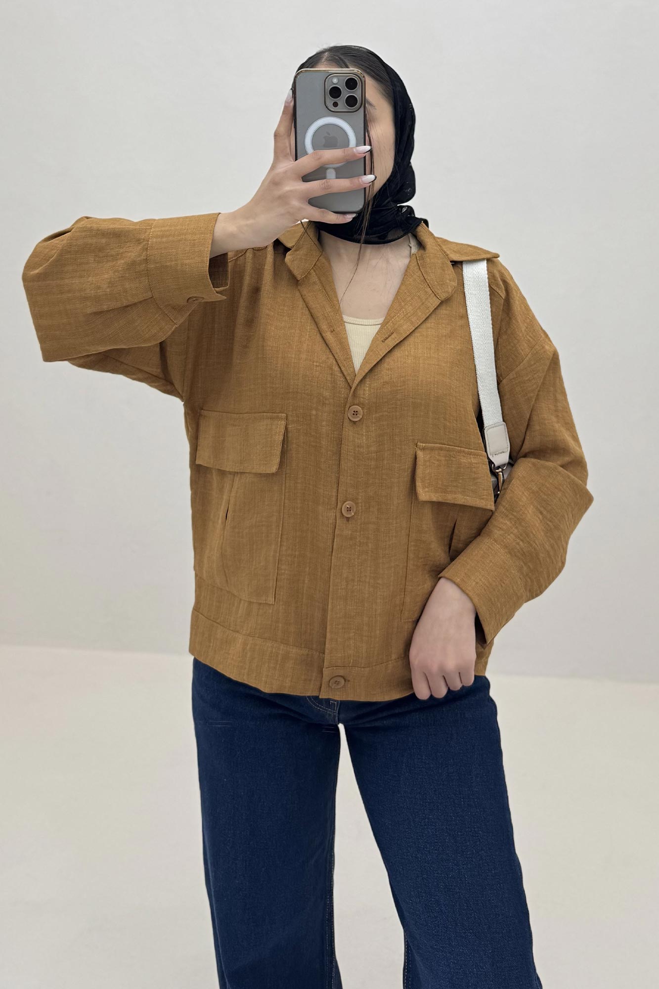 شومیز مانتویی 2 جیب پاکتی شانتون راه راه