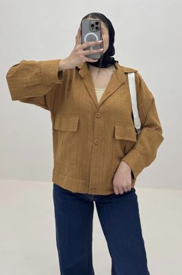 شومیز مانتویی 2 جیب پاکتی شانتون راه راه