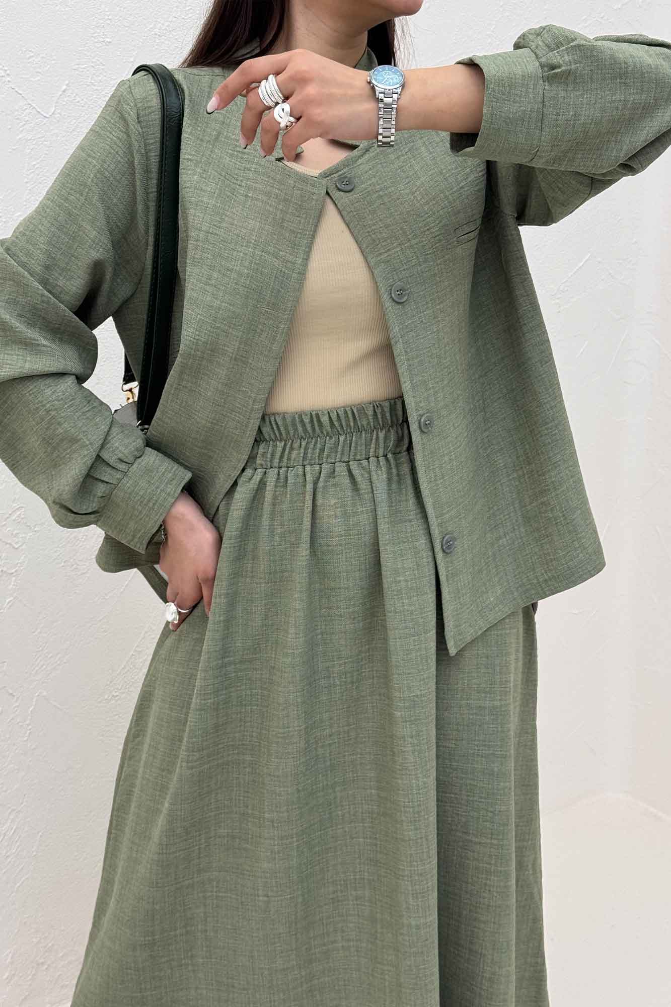 ست شانتون کت و دامن کلوش دافنه