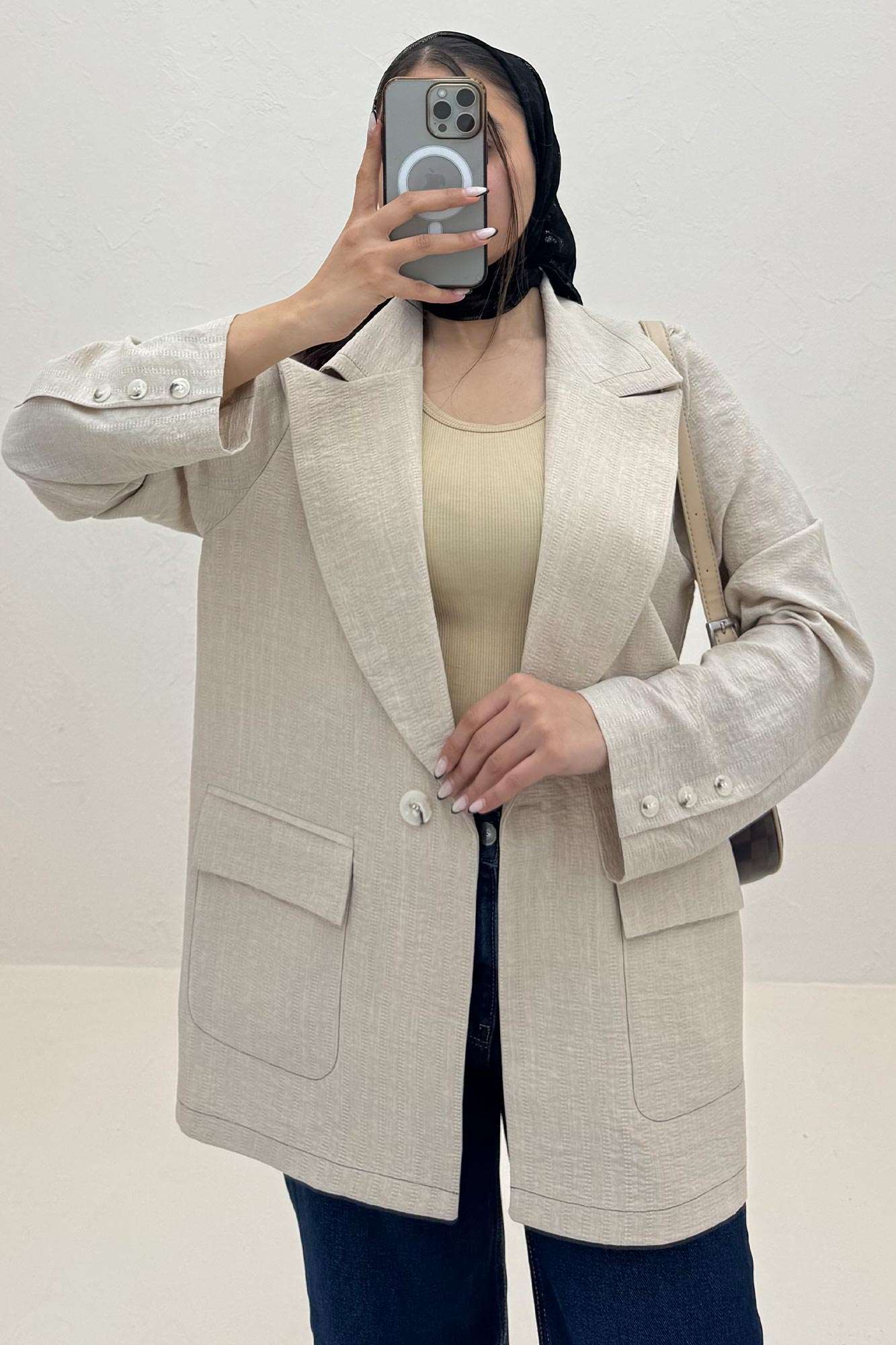 کت شانتون زیپی دو جیب پاکتی تک دکمه آلیانس