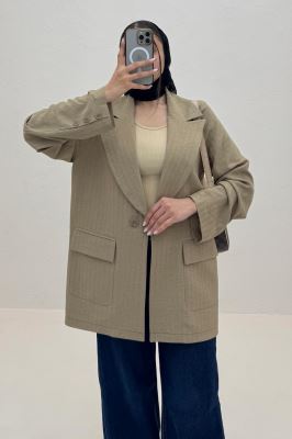 کت شانتون زیپی دو جیب پاکتی تک دکمه آلیانس