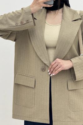 کت شانتون زیپی دو جیب پاکتی تک دکمه آلیانس