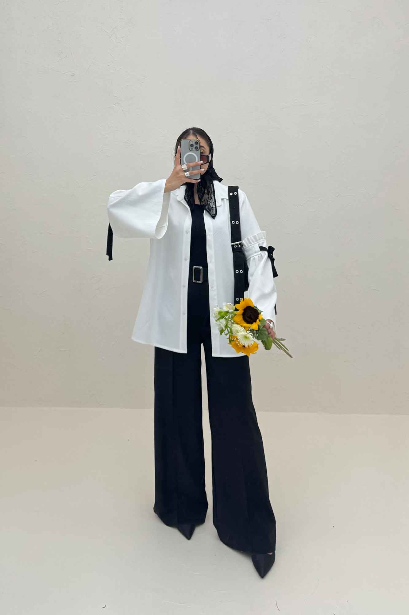 شومیز مانتویی مازراتی آستین بندی ملوسک